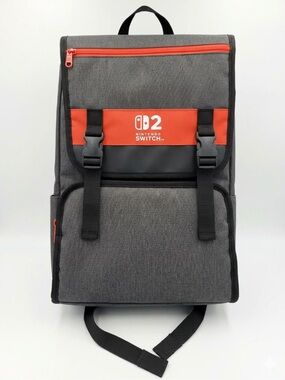 Nintendo Switch 2 Gray & Red Travel Backpack